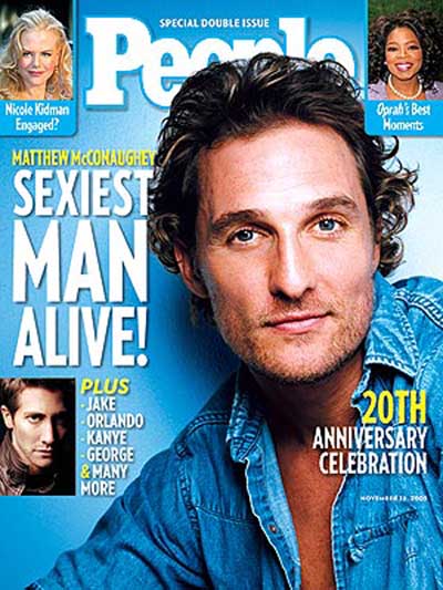 Sexiest People on Mcconaughey And He  My Friends  Was Named Sexiest Man Alive By People