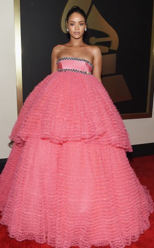 rihanna pink dress